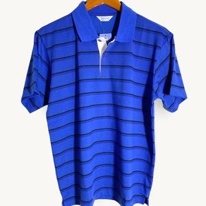 Tworoy Slim Fit Boys Striped Short Sleeve Polo Blue Black Size Large